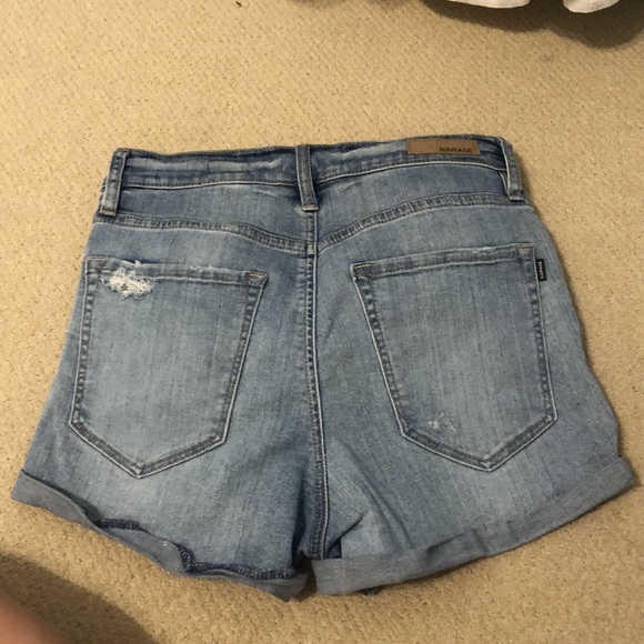 High waisted stretch garage Jean shorts - Picture 2 of 3